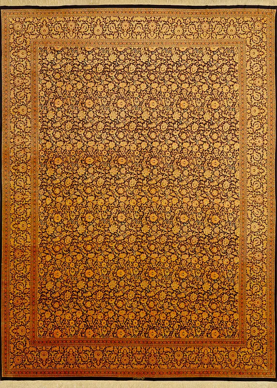 Иранский ковёр из шёлка (12-207/390x294)