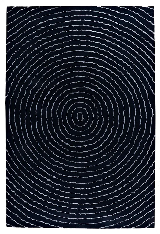 Индийский ковёр из шерсти и вискозы (HT-949/NAVY/300x200)