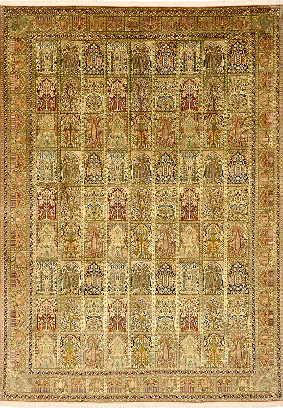 Индийский ковёр из шёлка (14-3567/425x306)