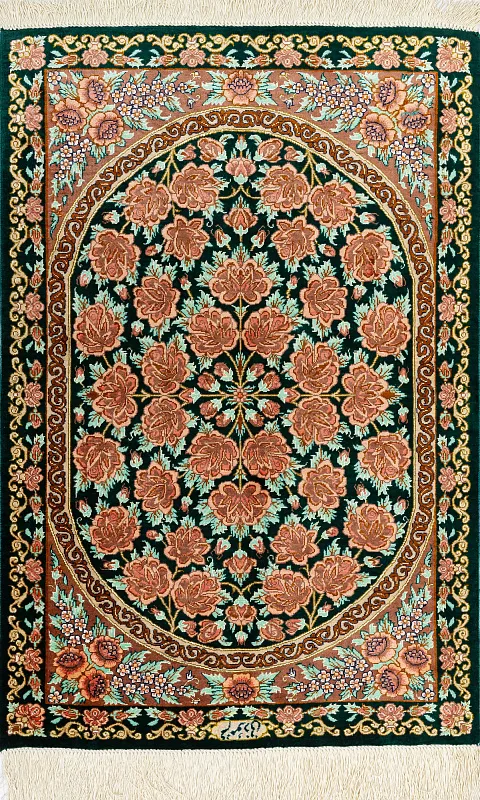 Иранский ковёр из шёлка (11-394/92x58) 