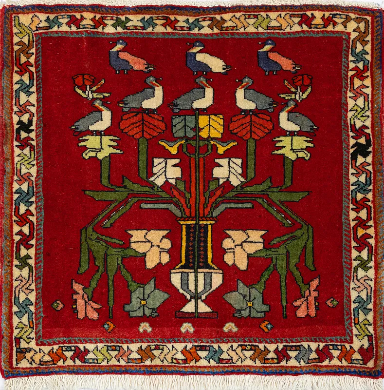 Иранский ковёр из шерсти  (17-01301015816/60x55)