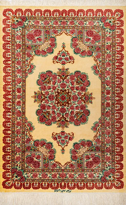 Иранский ковёр из шёлка (11-384/88x60) 