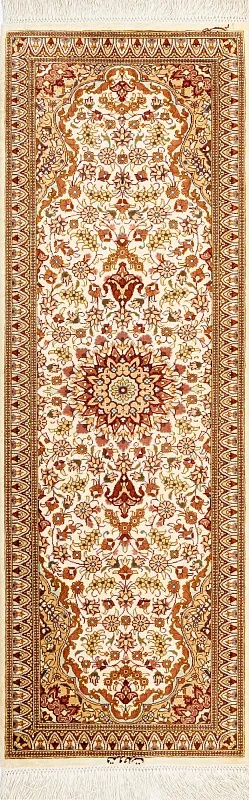 Иранский ковёр из шёлка (13-487/119x38)