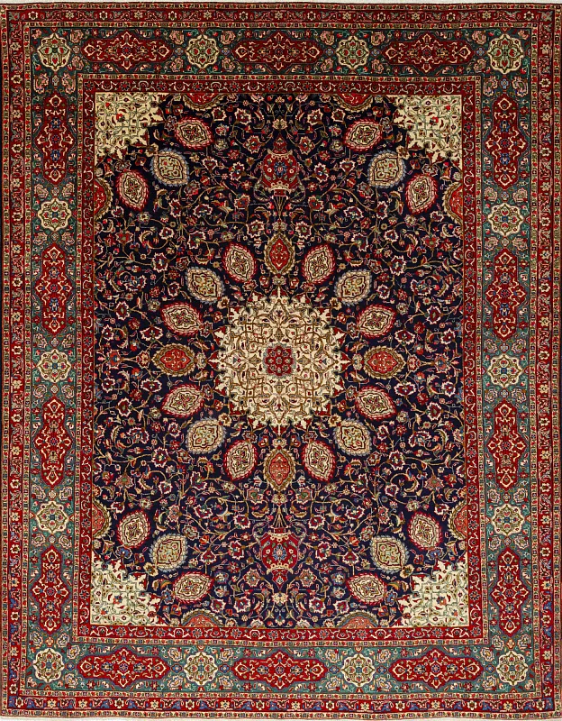 Иранский ковёр из шерсти (00-728/380x305) 