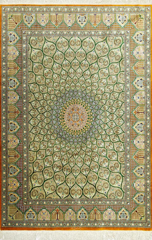 Иранский ковёр из шёлка (13-473/196x133)
