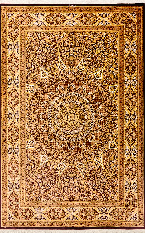 Иранский ковёр из шёлка (13-405/238x156)