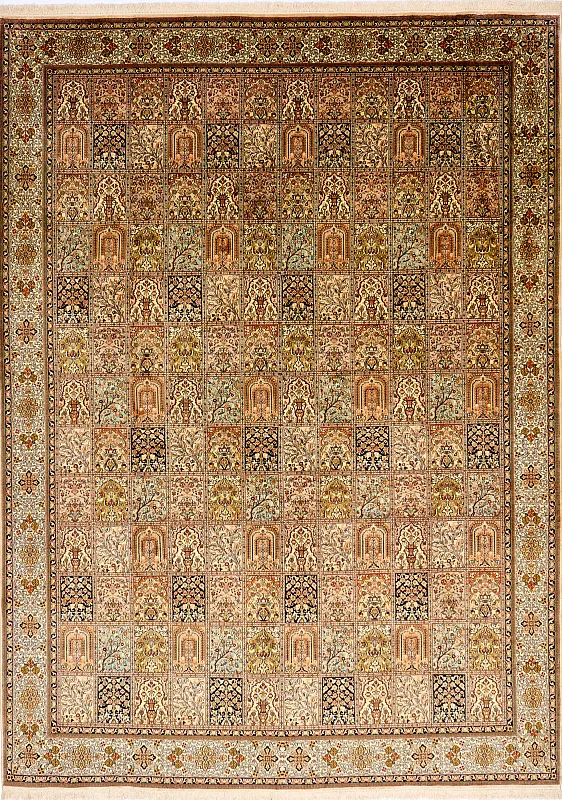 Индийский ковёр из шёлка (14-3570/427x316)