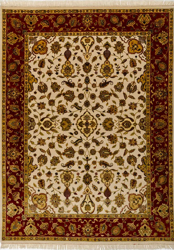 Индийский ковёр из шерсти и шёлка (11-1011 /375x275)