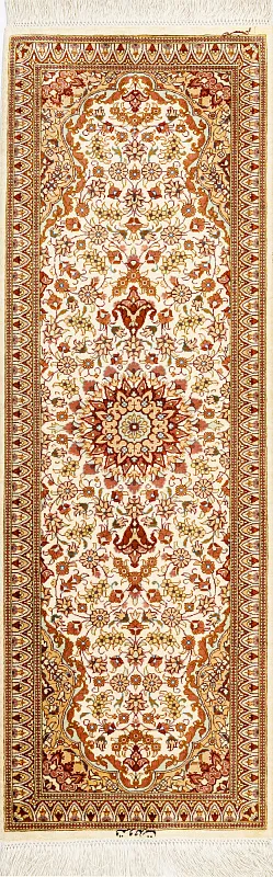 Иранский ковёр из шёлка (13-486/119x38)