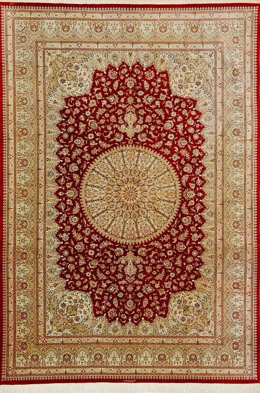 Иранский ковёр из шёлка (13-61713/350x242) 