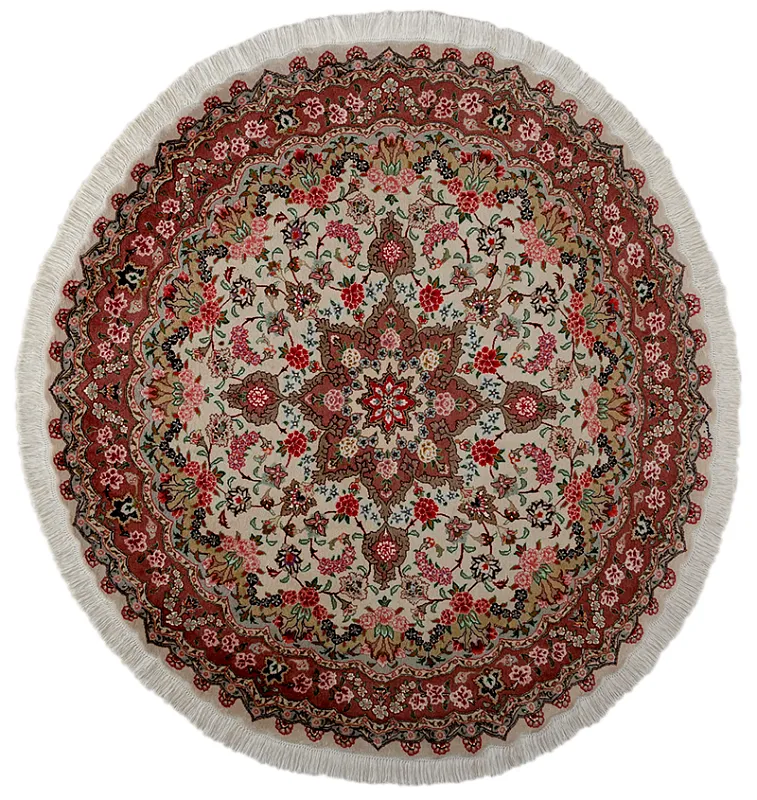 Иранский ковёр из шерсти и шёлка (12-68/146x146)