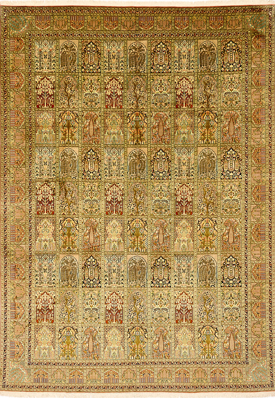 Индийский ковёр из шёлка (14-3567/425x306)