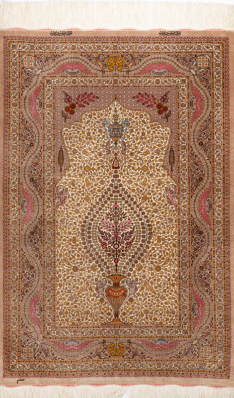 Иранский ковёр из шёлка (12-613/118x80)