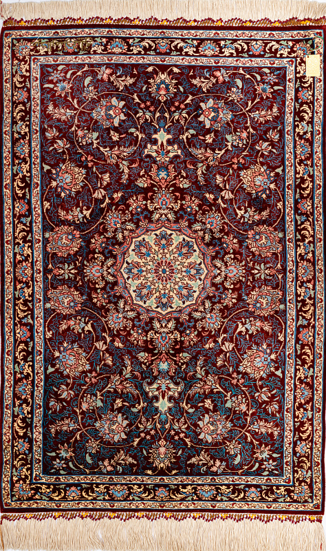 Иранский ковёр из шёлка (13-42213/88x60)