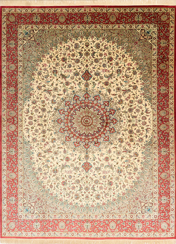 Иранский ковёр из шёлка (12-204/393x300)