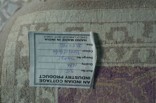 Индийский ковёр из шерсти и шёлка (20-58/14-14/Blue/Ivory/14)