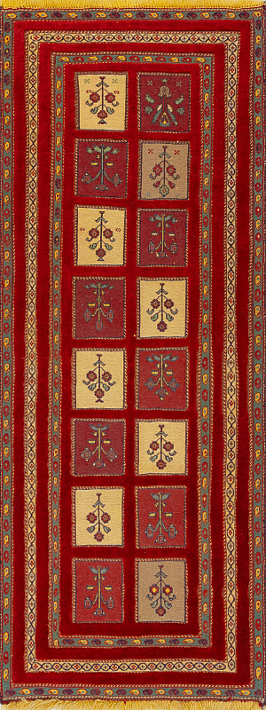 Иранский ковёр из шерсти (10-227/200x76)