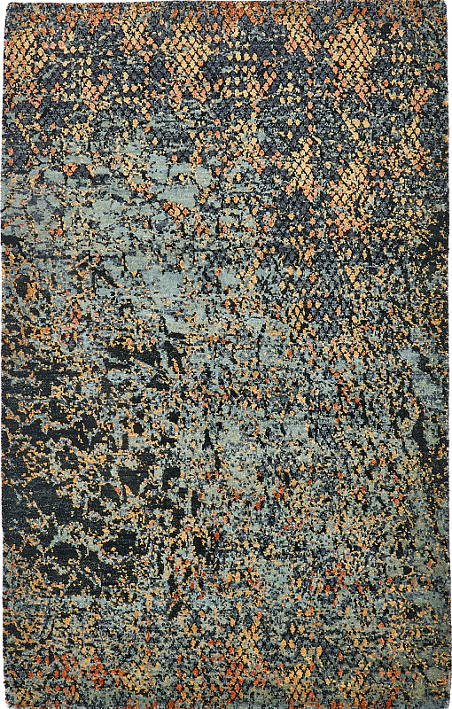 Индийский ковёр из шерсти и арт-шёлка (MV-1934/153x97/Blue)