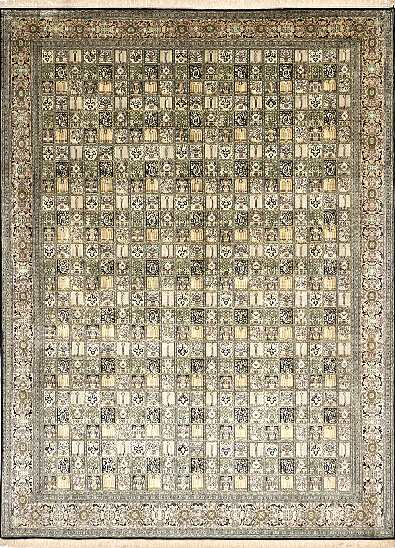 Индийский ковёр из шёлка (12-3303/374x280)