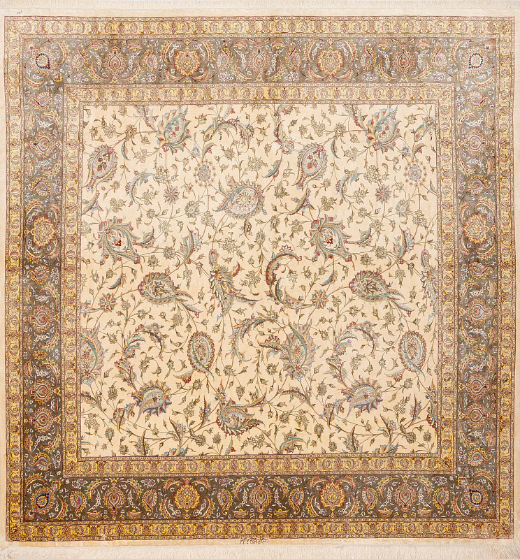Иранский ковёр из шёлка (12-350/305x300)