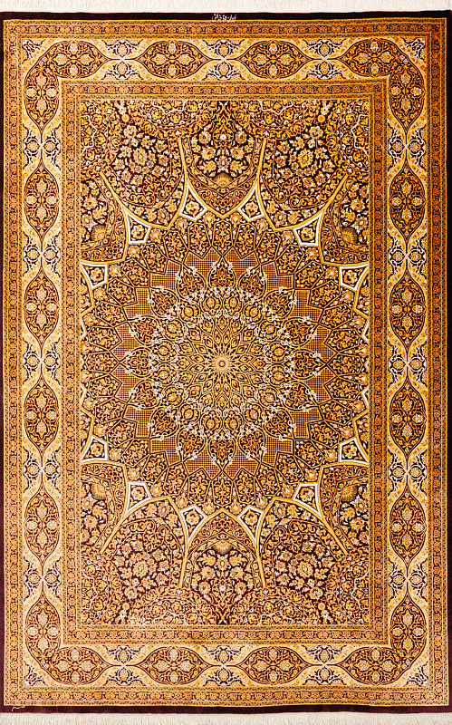 Иранский ковёр из шёлка (13-405/238x156)