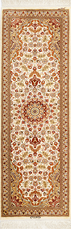 Иранский ковёр из шёлка (13-486/119x38)
