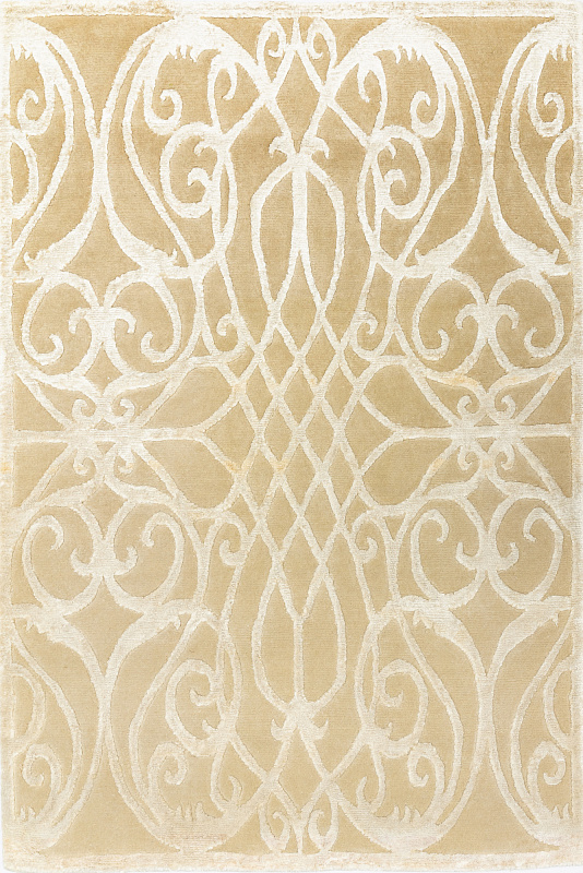 Индийский ковёр из шерсти и арт-шёлка (82/MV-1976/101x150/Beige/)