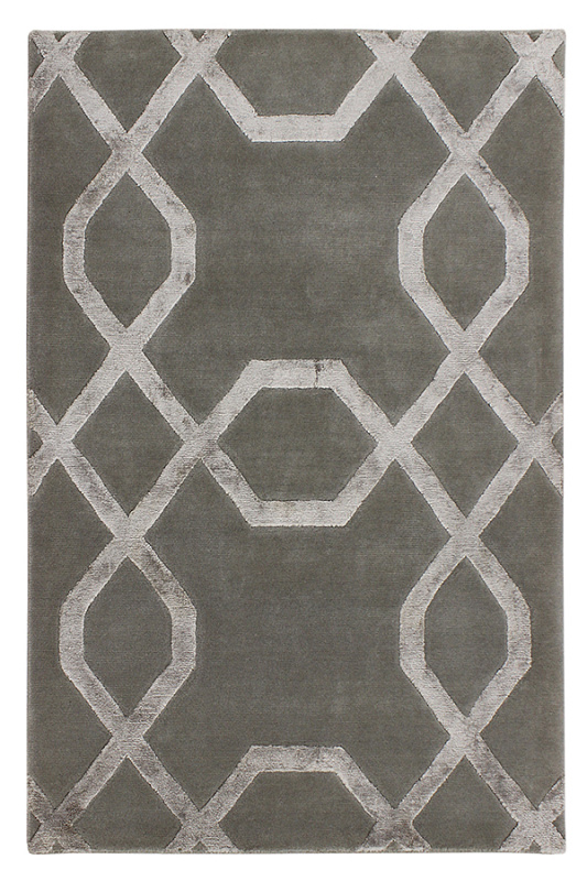 Индийский ковёр из шерсти и арт-шёлка (92/MV-1982/106x149/Grey/И)